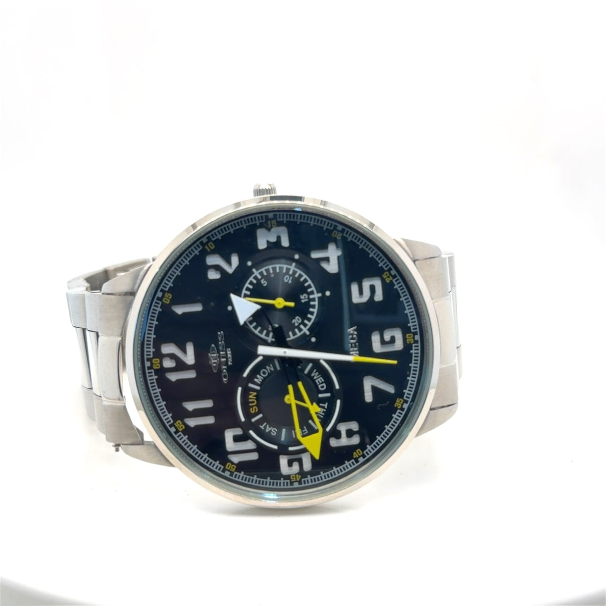Oniss Paris ON2233-MBK-GN Meca Multifunction Steel Black Dial Watch (view 2)