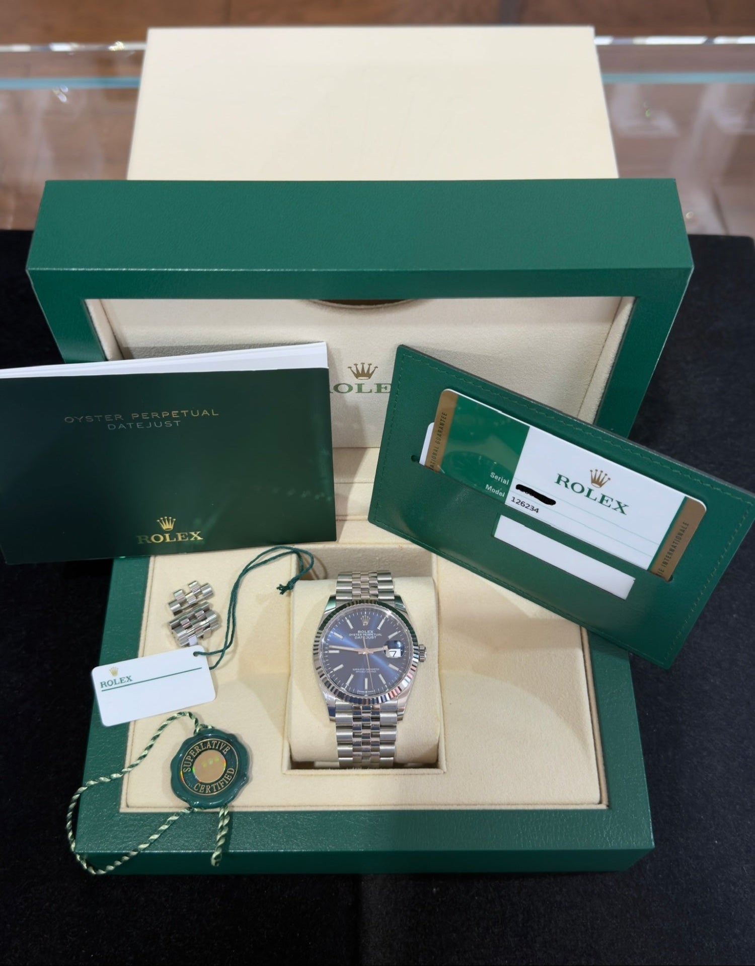 Rolex Datejust 36 Stainless Steel Blue Dial Jubilee Ref 126234