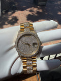 Rolex Day-Date 18238 18K Yellow Gold Custom Diamond Dial & Bezel 36mm (view 1)