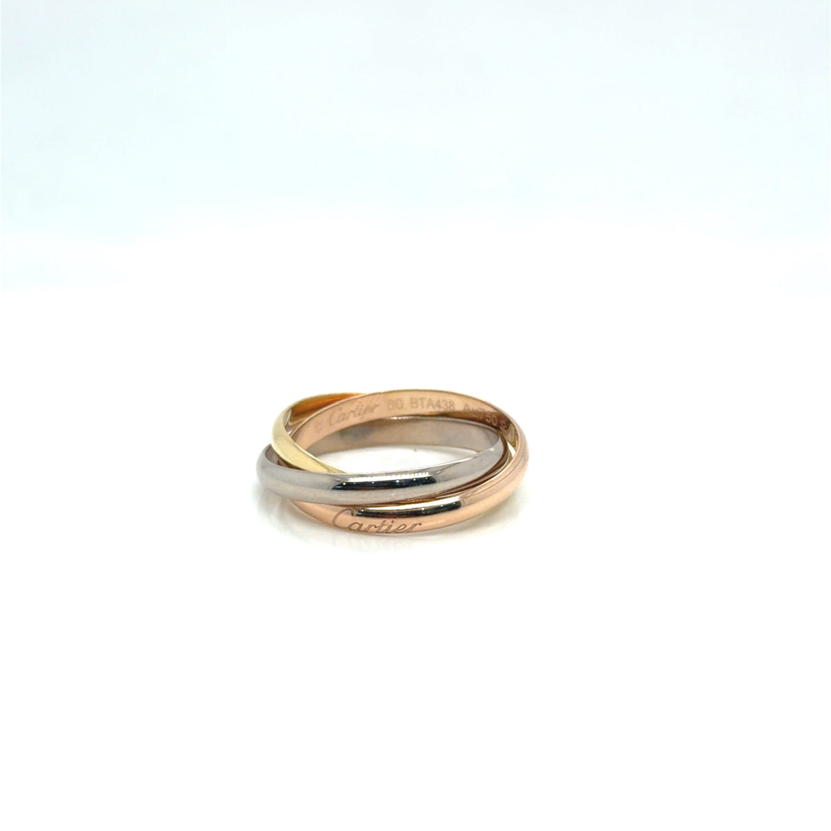 Cartier Trinity 18K Tri-Color Gold Rolling Band Ring Size 8