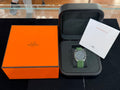 Hermès H08 Watch Steel Green Rubber Strap W402991WW00 39mm Auto