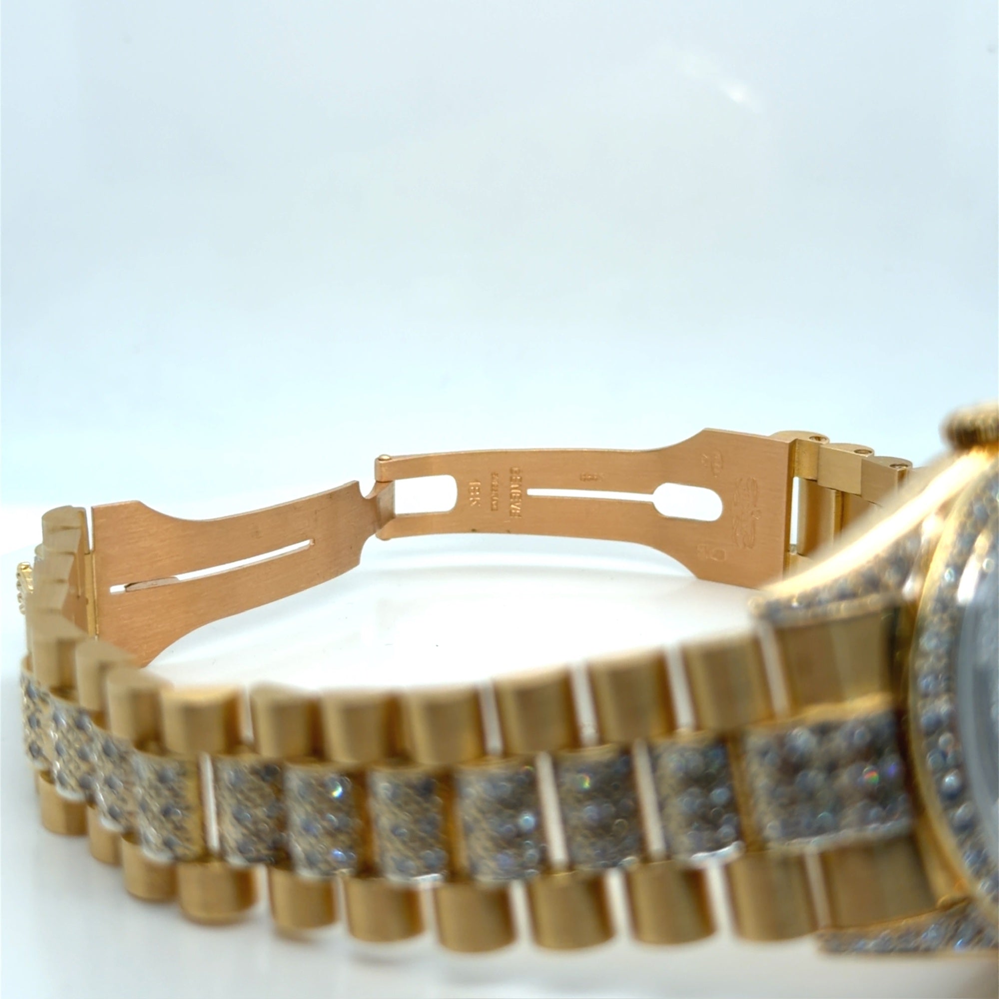 Rolex Day-Date 18238 18K Yellow Gold Custom Diamond Dial & Bezel 36mm