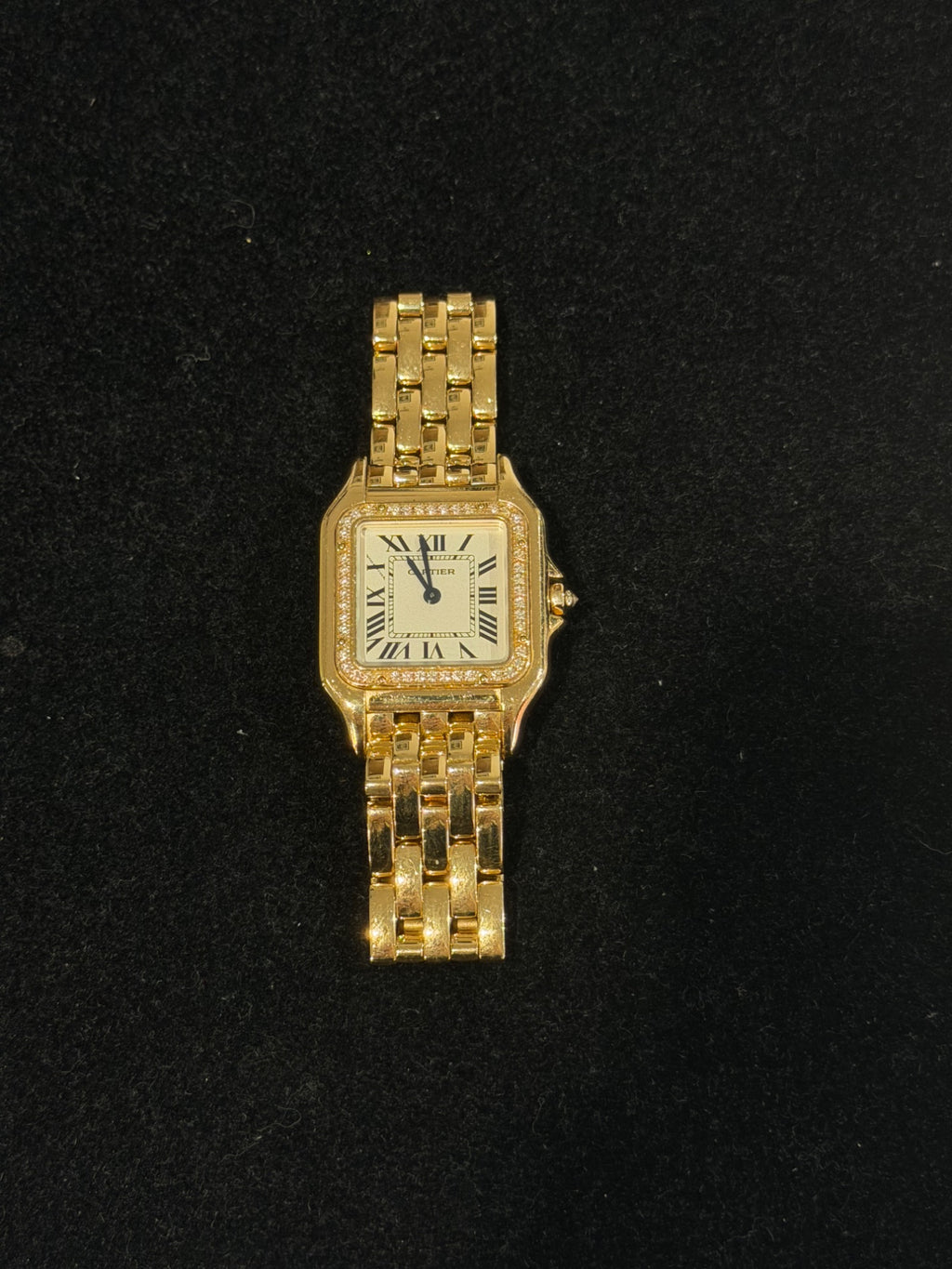 Cartier Panthere 18k Yellow Gold Diamond Bezel Ladies Watch 2021 (view 2)