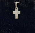 14K White Gold Diamond Pavé Cross Pendant 0.12ctw Natural Diamonds
