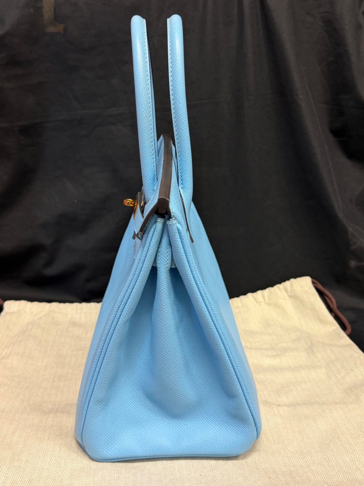 Hermès Birkin 30 Blue Céleste Epsom Leather Gold Hardware Handbag (view 4)