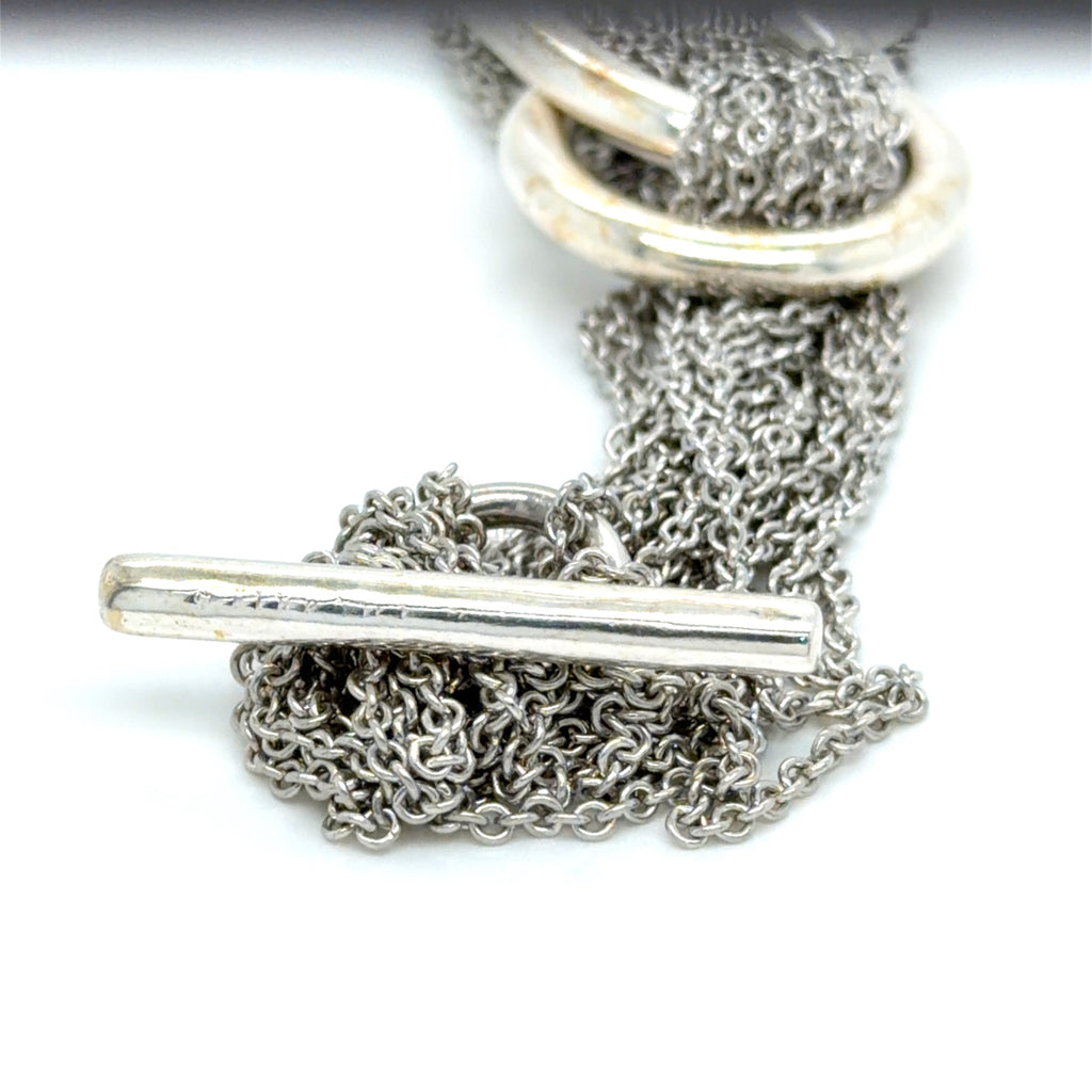 Tiffany & Co. Sterling Silver Multi-Strand Heart Toggle Bracelet 7.5" (view 3)