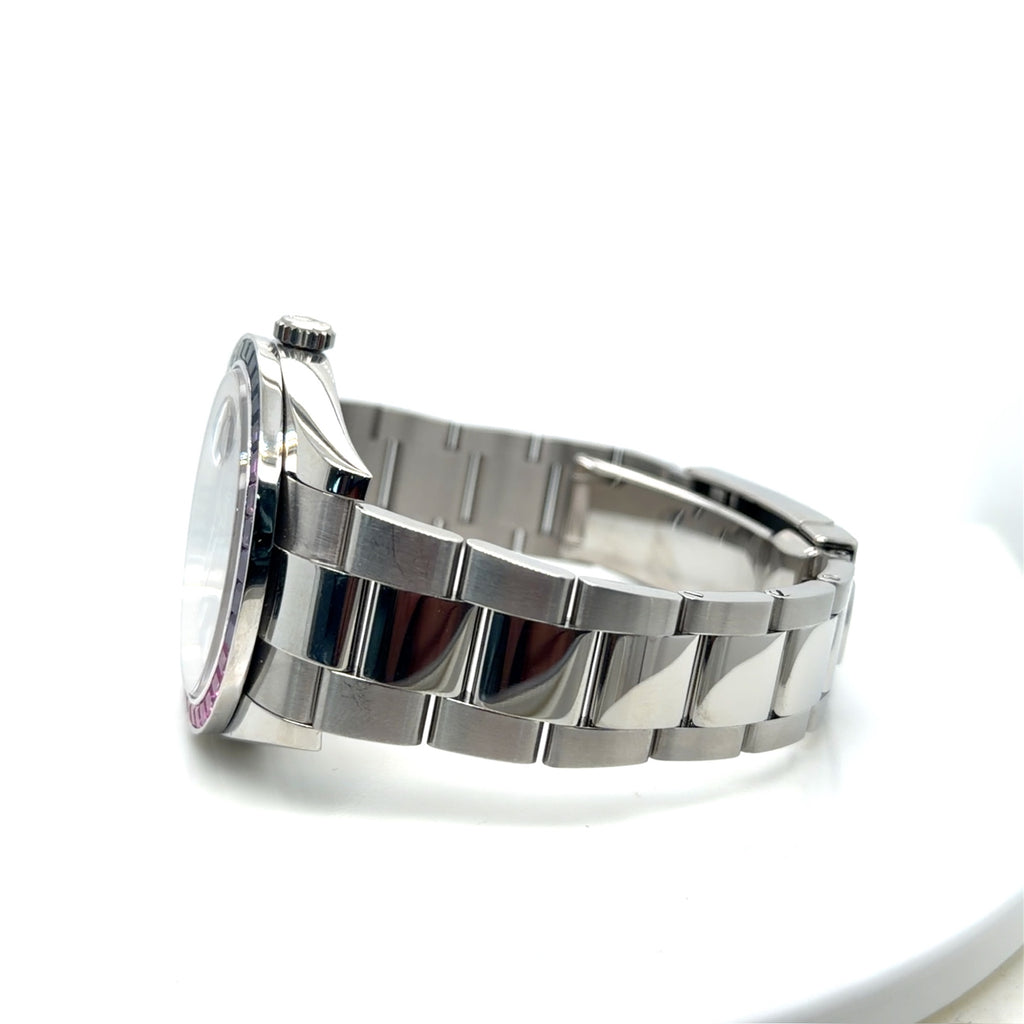Rolex Datejust 41 Stainless Steel Black Dial Rainbow Bezel Ref 126300 (view 8)