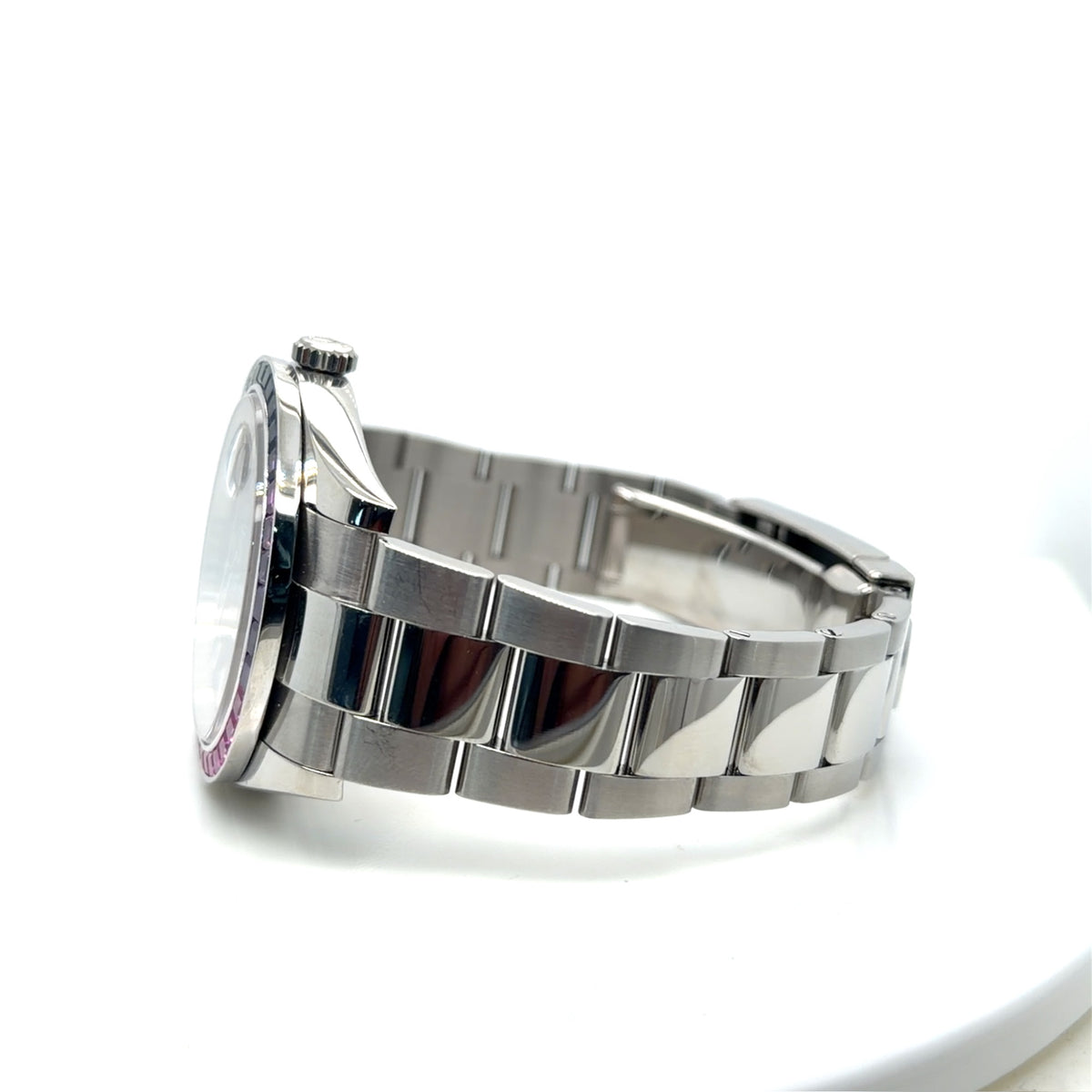 Rolex Datejust 41 Stainless Steel Black Dial Rainbow Bezel Ref 126300 (view 8)
