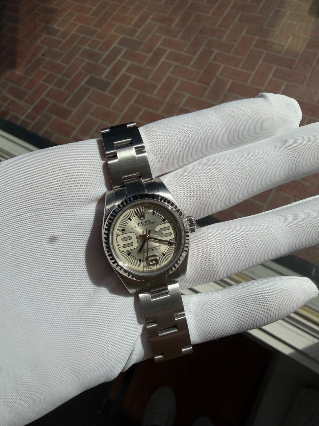 Rolex Oyster Perpetual 26 Ref 176234 Steel & White Gold Silver Dial (view 12)