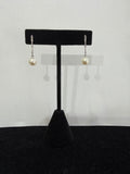 14K White Gold Pearl Diamond Drop Earrings, Natural Diamond 0.12 ctw