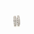 14K White Gold Natural Diamond Huggie Hoop Earrings 0.50 CTW I/I1 (view 1)