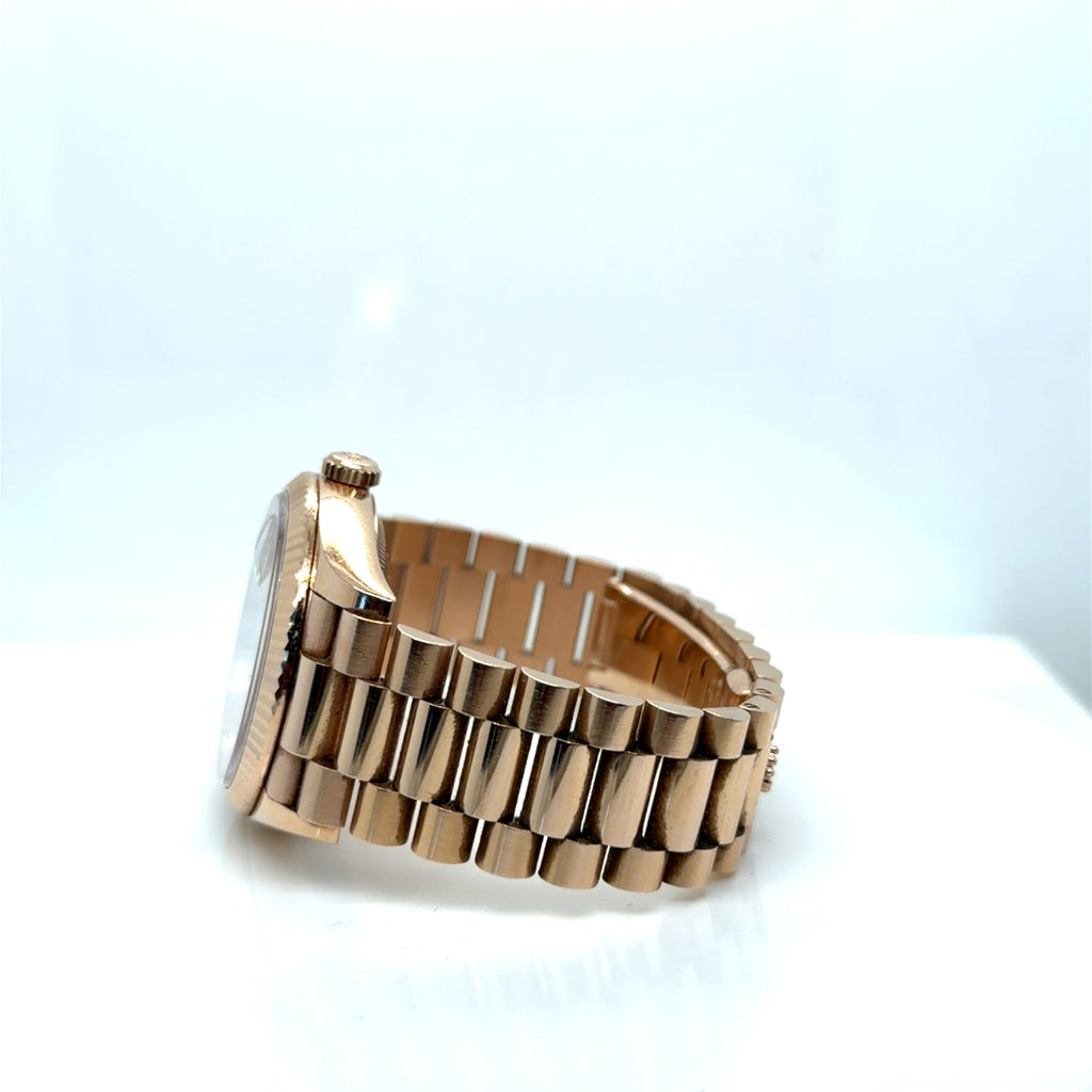 Rolex Day-Date 36 18K Rose Gold White Roman Dial Ref 128235 2022 (view 7)