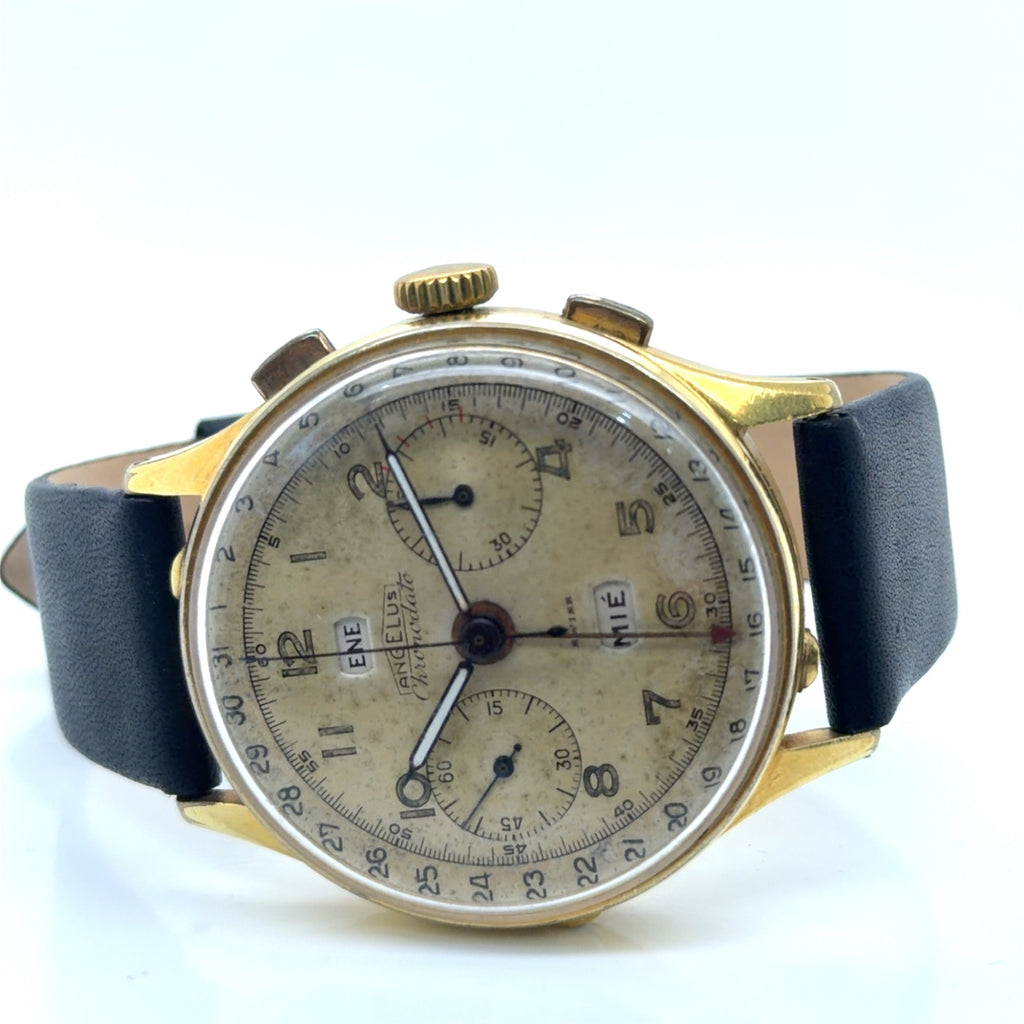 Angelus Chronodato Vintage Chronograph Gold Plated Watch 38mm (view 6)