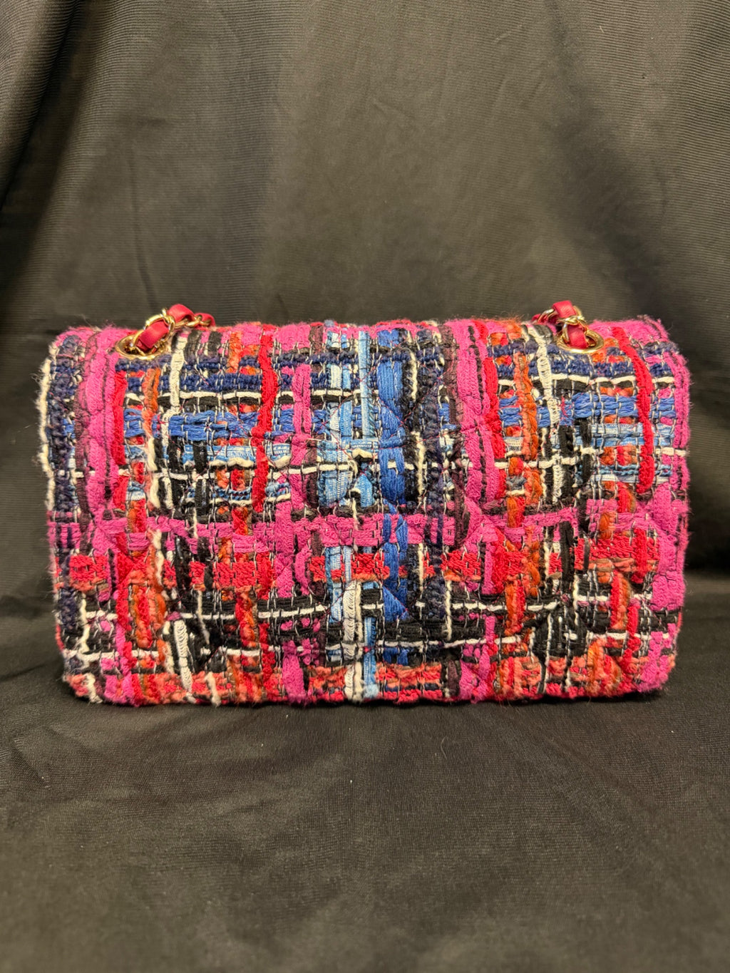 Chanel Fantasy Tweed Medium Double Flap Shoulder Bag Multicolor Gold (view 4)