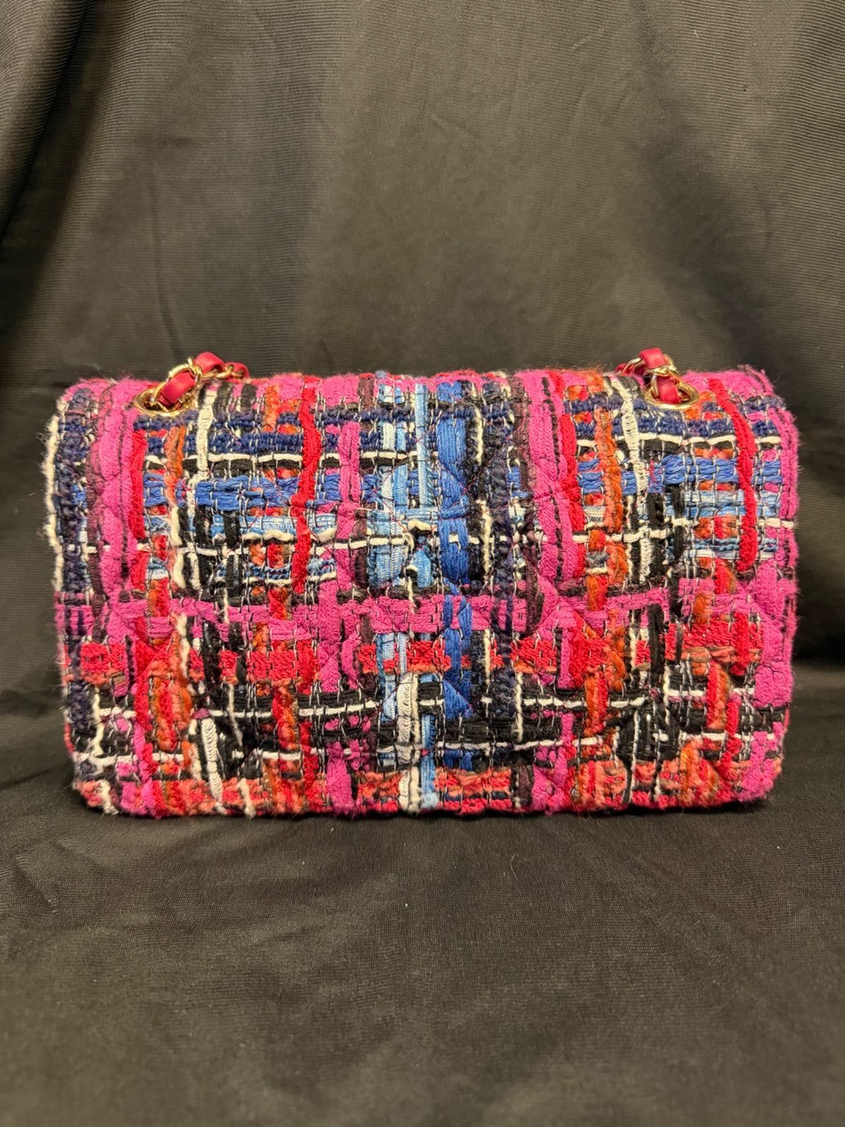 Chanel Fantasy Tweed Medium Double Flap Shoulder Bag Multicolor Gold (view 4)