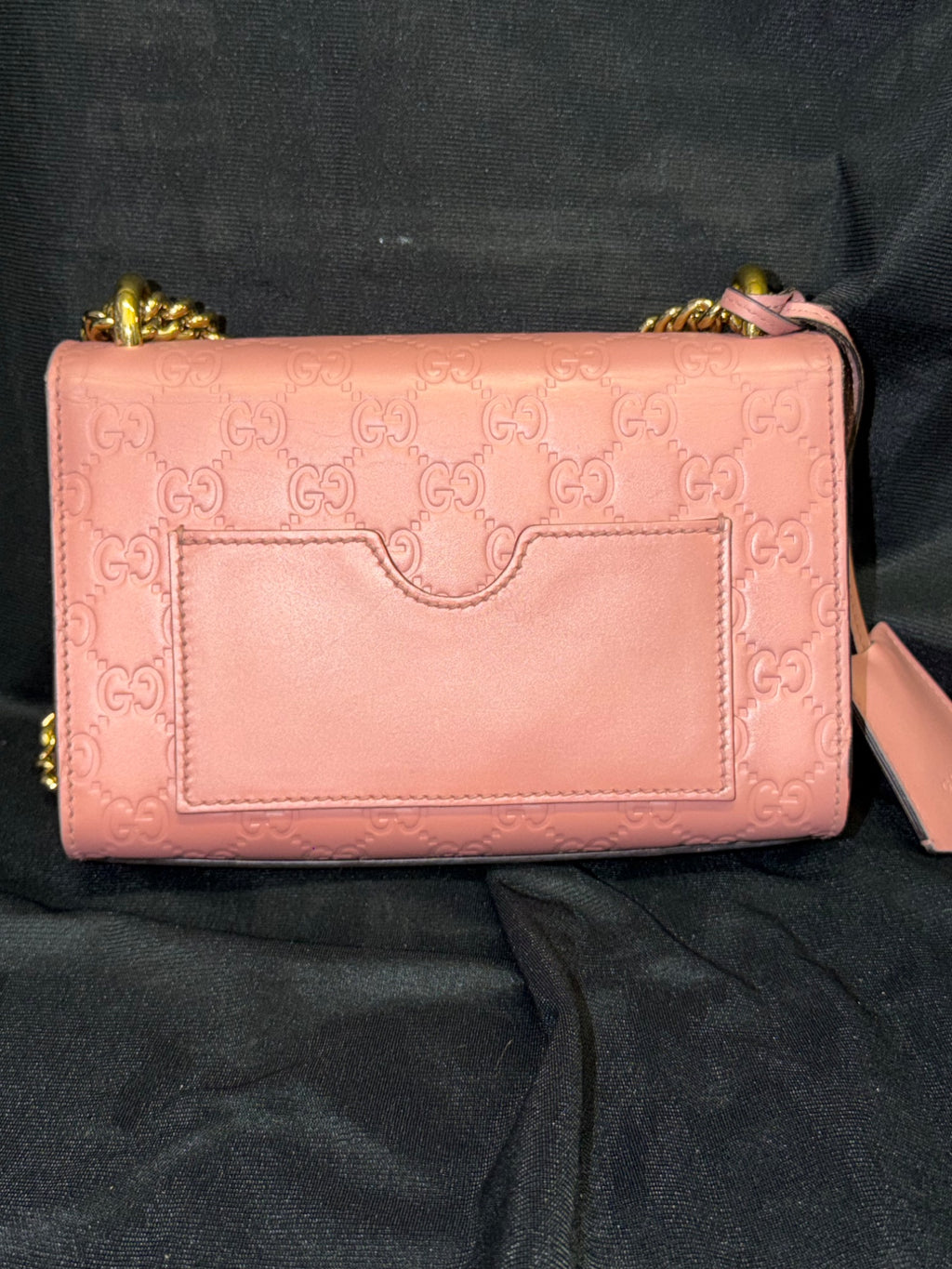 Gucci Padlock Small Guccissima Pink Leather Gold Chain Shoulder Bag (view 4)
