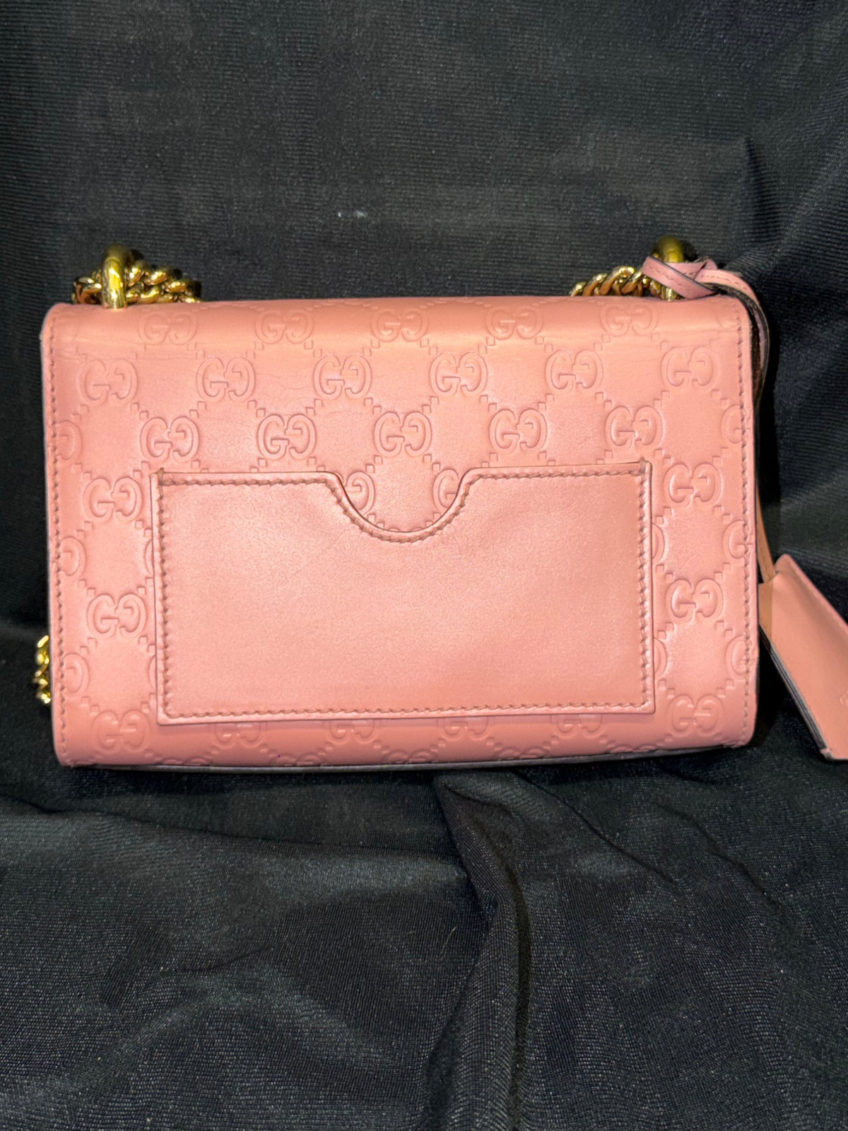 Gucci Padlock Small Guccissima Pink Leather Gold Chain Shoulder Bag (view 4)