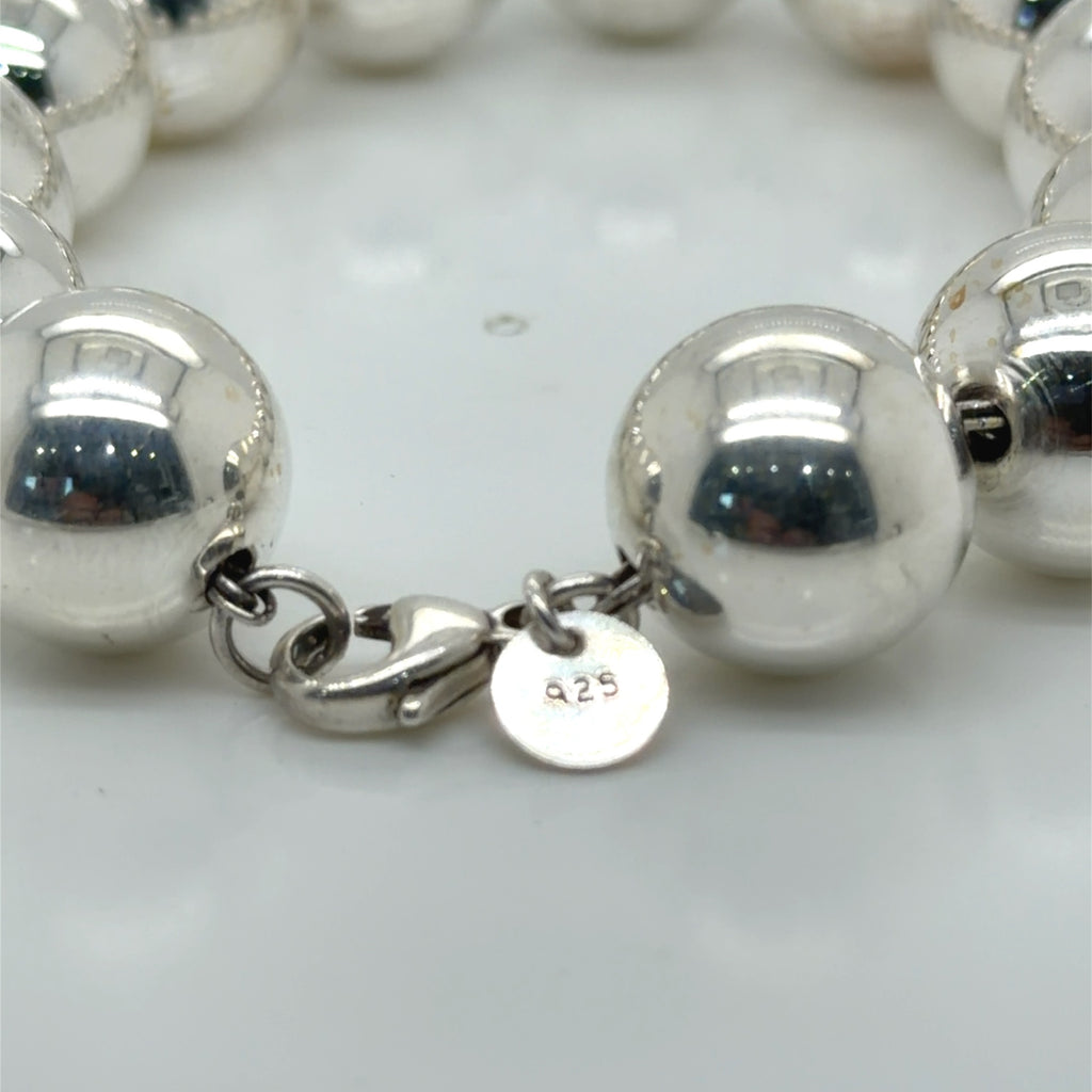 Tiffany & Co. Sterling Silver 14mm Ball Bead Bracelet 925 8 Inch (view 2)