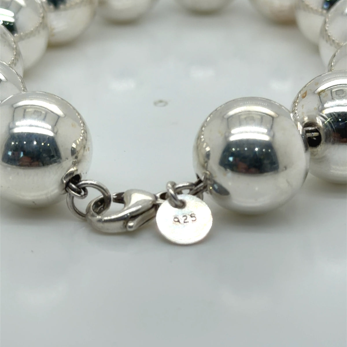 Tiffany & Co. Sterling Silver 14mm Ball Bead Bracelet 925 8 Inch (view 2)