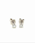 14k White Gold Natural Diamond Stud Earrings 0.14 ctw Round Solitaire G VS