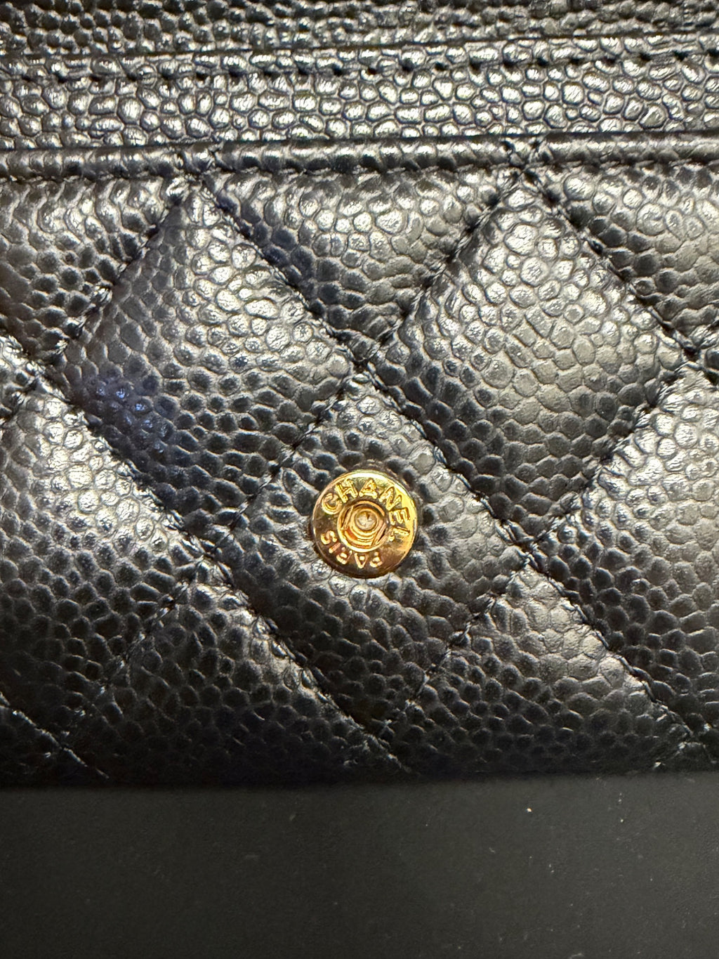 Chanel Classic Flap Card Holder Wallet Black Caviar Gold Hardware
