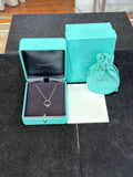 Tiffany & Co. 18K White Gold T Wire Circle Diamond Pendant Necklace 18"