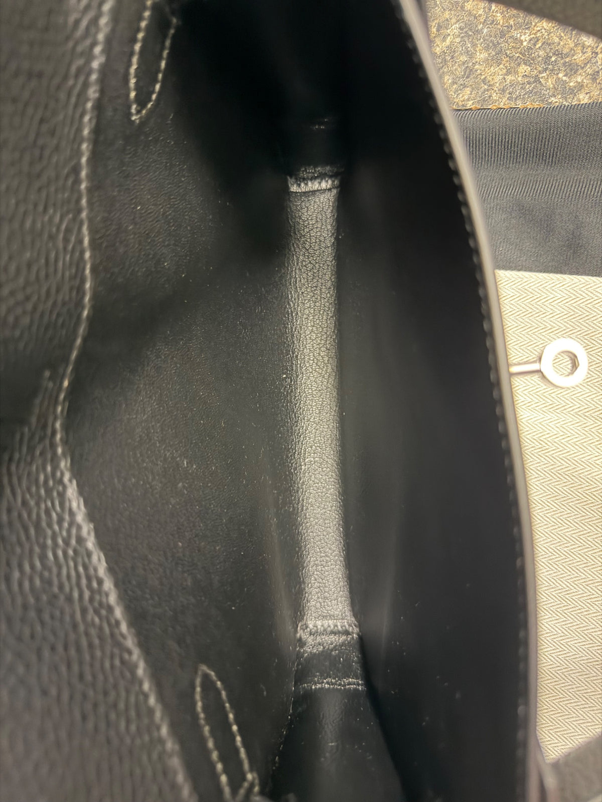 Hermès Kelly Depeches 25 Black Leather Palladium Hardware Clutch Bag (view 10)
