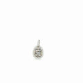14K White Gold Natural Diamond Baguette Halo Cluster Pendant 0.15 ctw