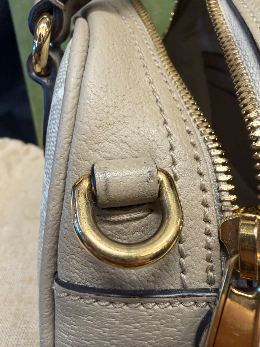 Gucci Ophidia Mini Bag GG Supreme Canvas Beige Web Crossbody (view 12)