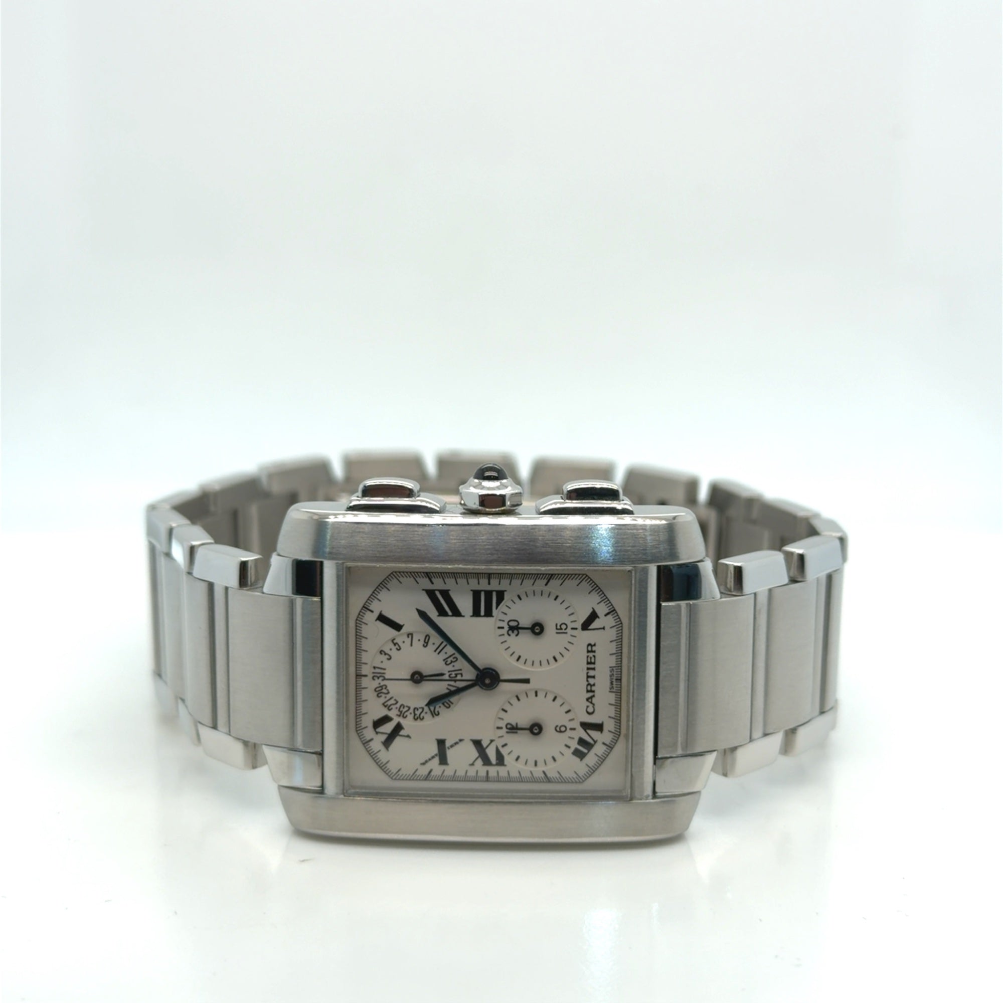 Cartier Tank Francaise Chronograph Steel & White Gold 28mm Ref. 2303