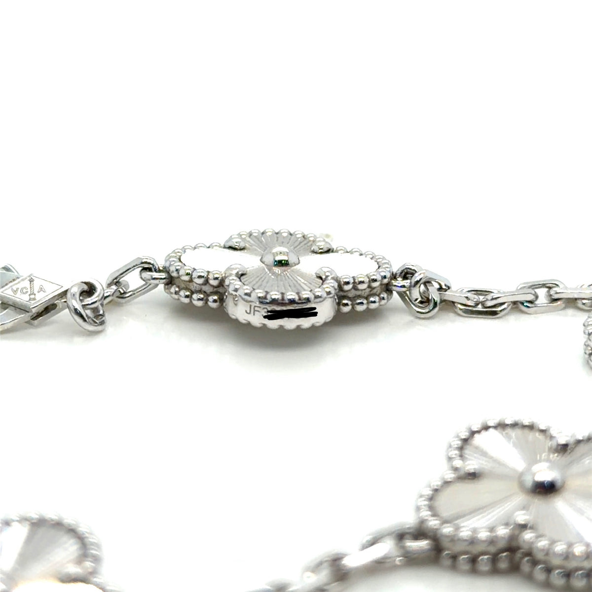 Van Cleef & Arpels Vintage Alhambra 5 Motifs Bracelet 18K White Gold (view 3)