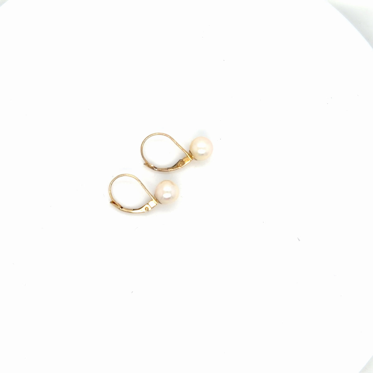 14K Yellow Gold Pearl Lever-Back Drop Earrings, 1.53g (view 3)