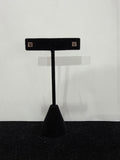 10K Rose Gold Black Diamond Pave Square Stud Earrings 0.09 ctw