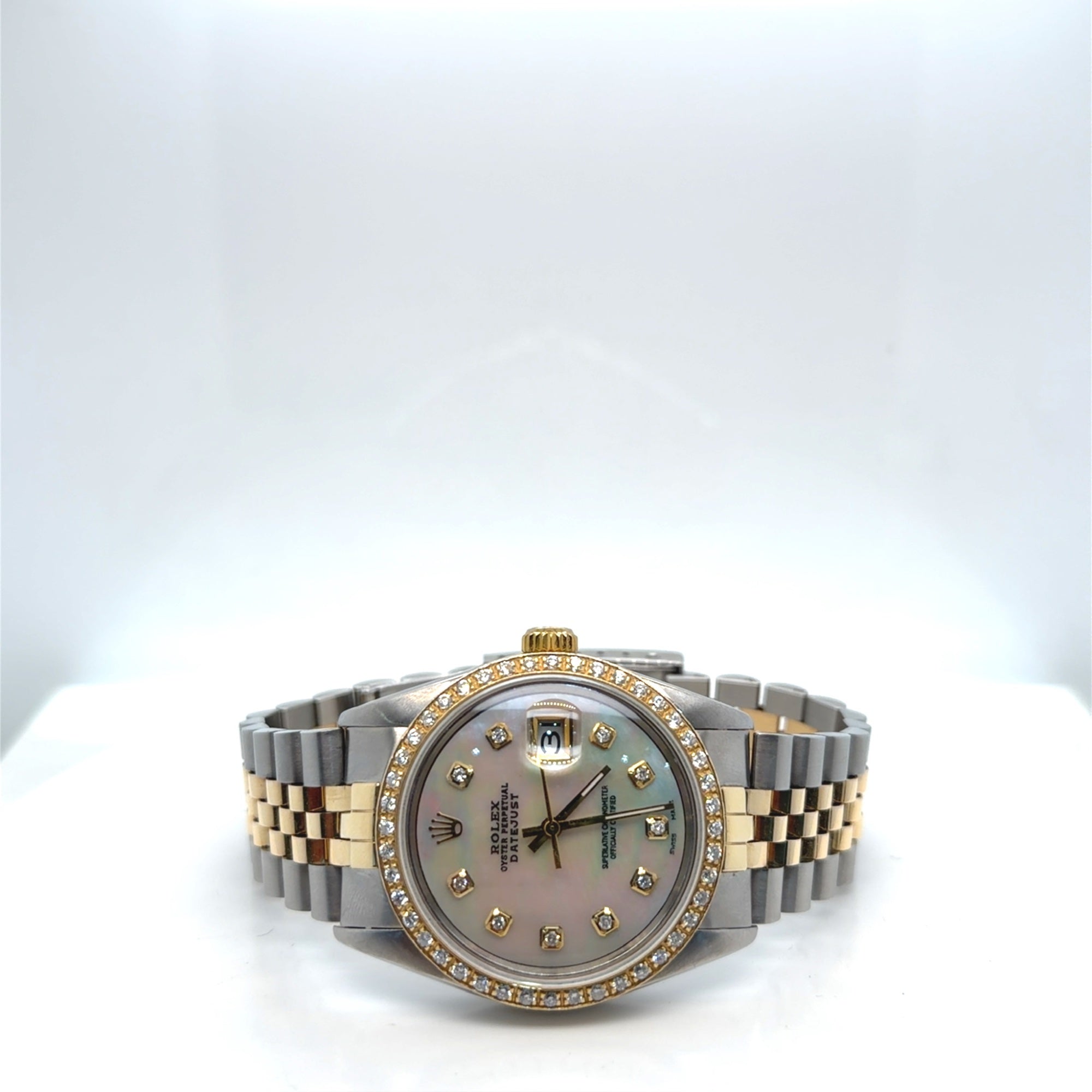 Rolex Datejust 36 Two-Tone Steel & Gold MOP Diamond Dial Ref 16013