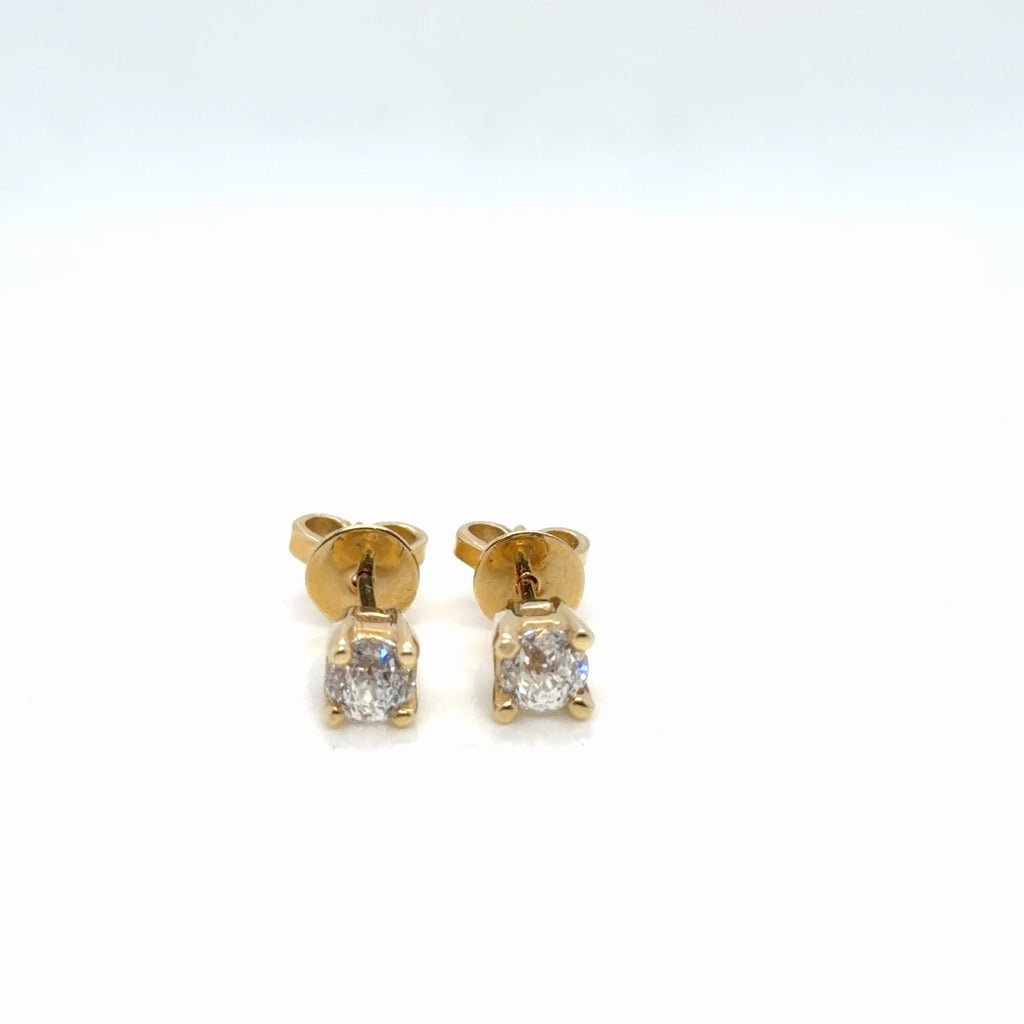 14k Yellow Gold Natural Diamond Stud Earrings 1.00 ctw Round I SI (view 4)