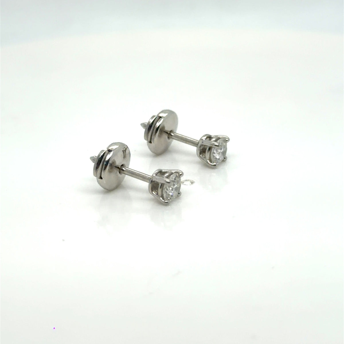 Tiffany & Co. Platinum Diamond Stud Earrings 0.60 ctw H VVS Certified (view 6)