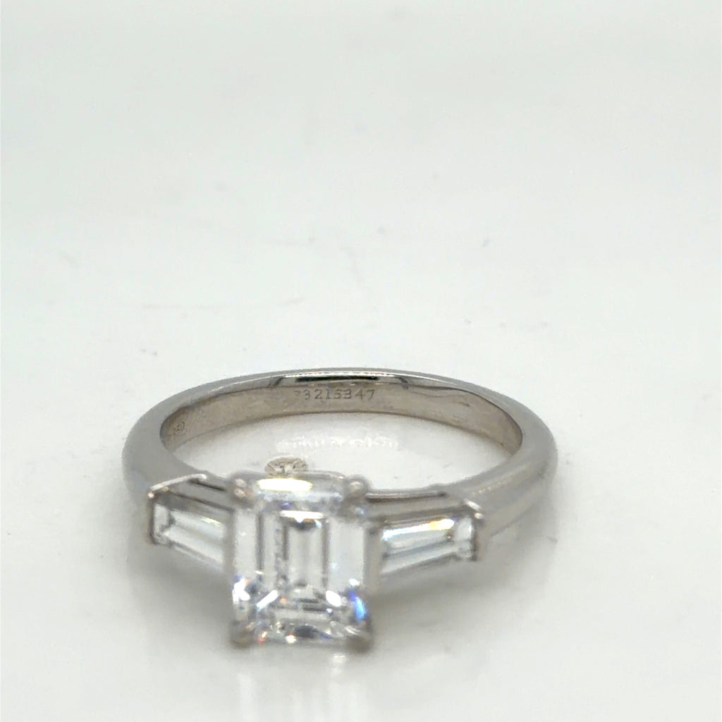 Tiffany & Co. Platinum 1.53ct Emerald Cut Diamond 2.11ctwa Ring Size 6 (view 8)