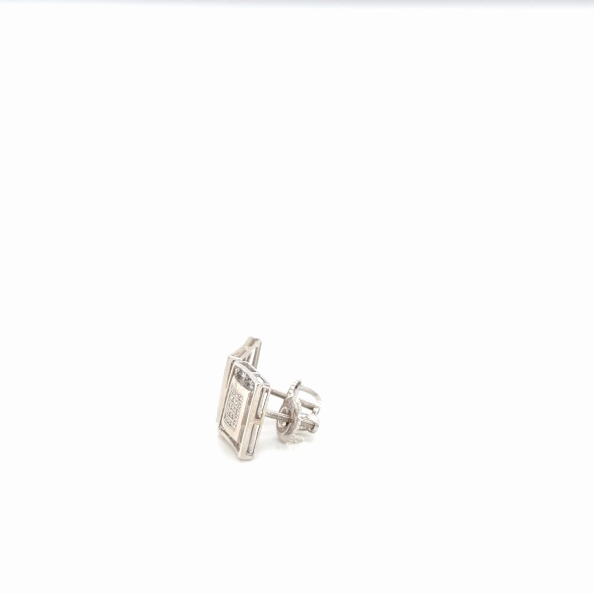 14K White Gold Natural Diamond Square Cluster Stud Earrings 0.25 ctw (view 4)