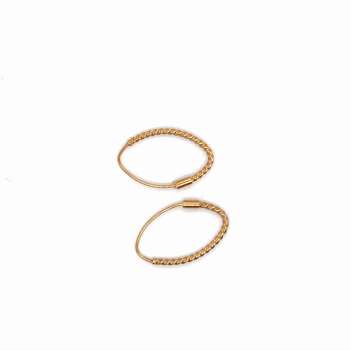 14K Yellow Gold Twisted Rope Hoop Earrings, Sleeper Style (view 3)