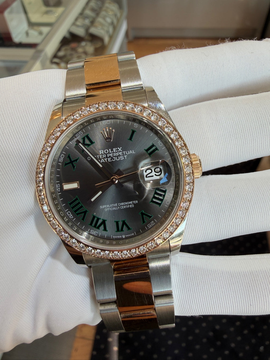 Rolex Datejust 36 126281RBR Two-Tone Rose Gold Diamond Bezel Watch