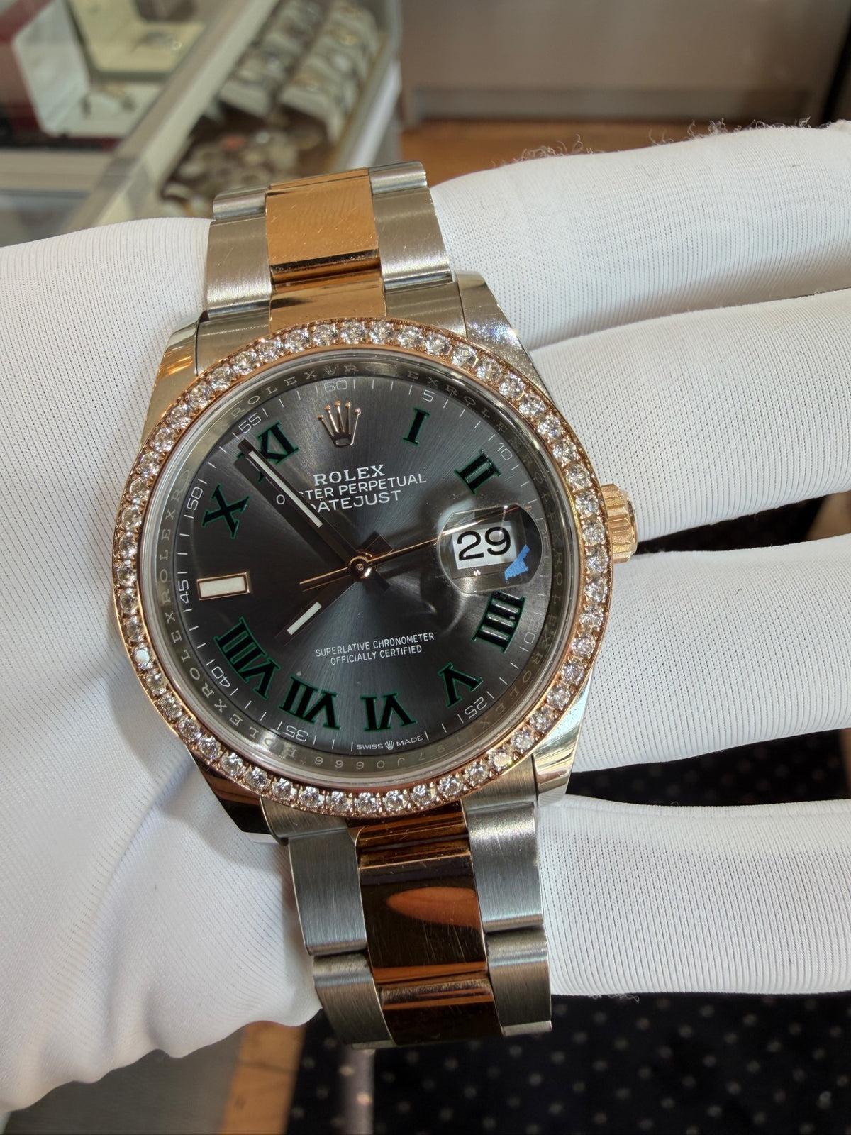 Rolex Datejust 36 126281RBR Two-Tone Rose Gold Diamond Bezel Watch