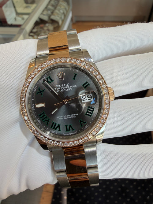 Rolex Datejust 36 126281RBR Two-Tone Rose Gold Diamond Bezel Watch