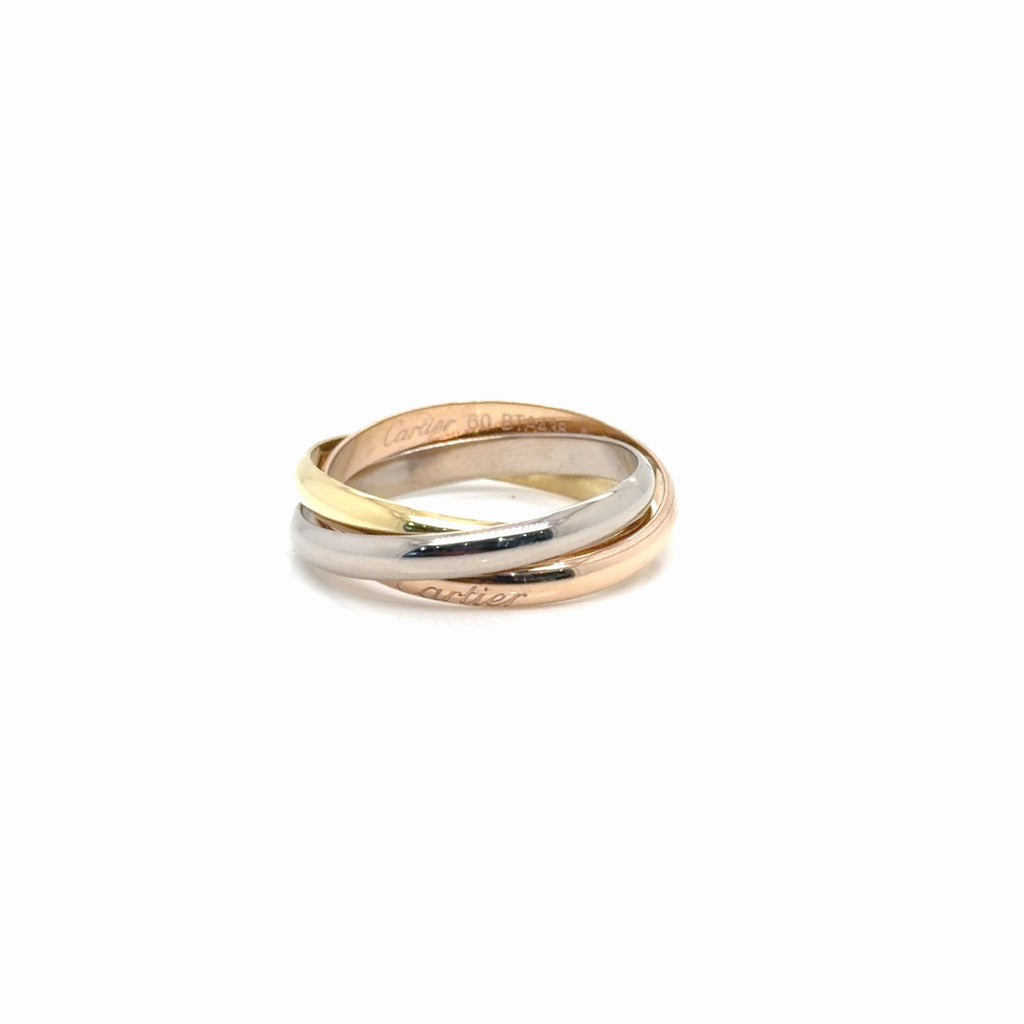 Cartier Trinity 18K Tri-Color Gold Rolling Band Ring Size 8 (view 3)