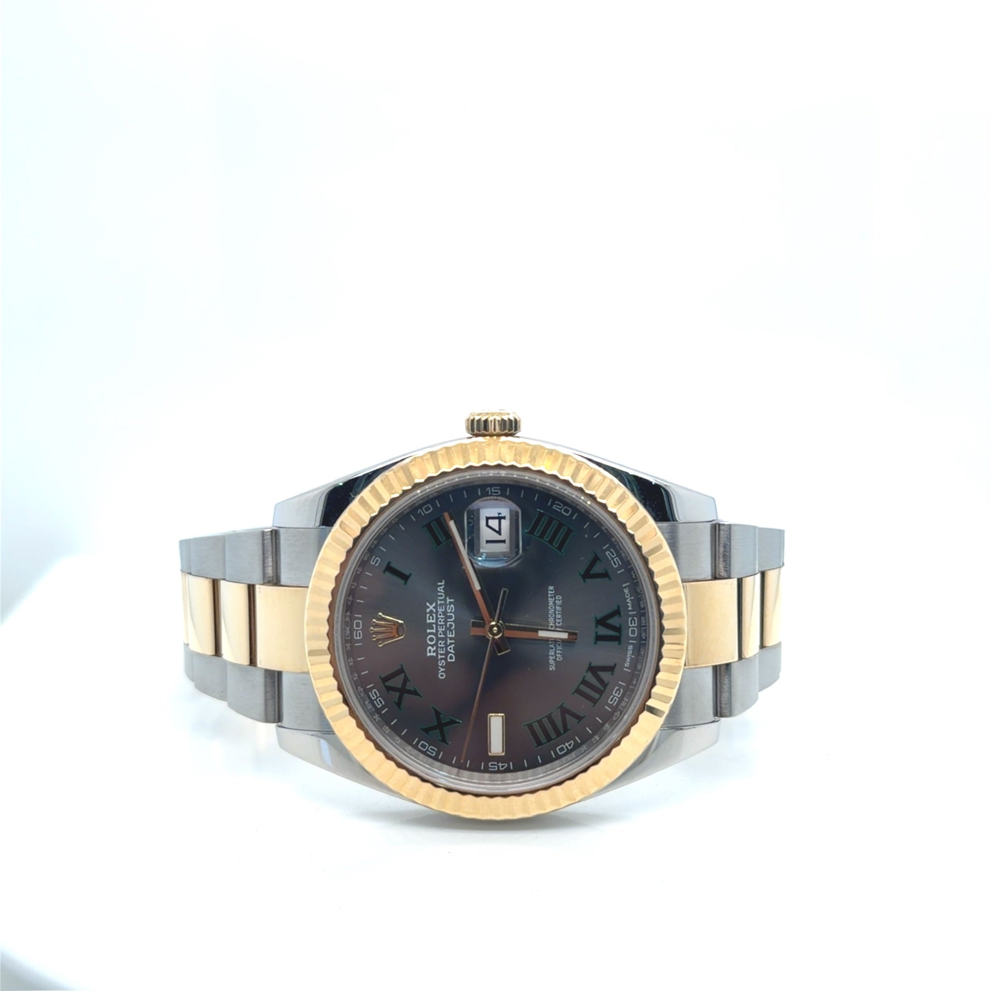 Rolex Datejust 41 Two-Tone Steel 18k Gold Wimbledon Dial Watch