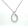 14k White Gold Diamond Teardrop Pendant Necklace 0.50 ctw Bezel Set 18"