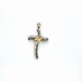Diamond Cross Pendant 10K Yellow Gold 0.25 ctw Natural White Brown