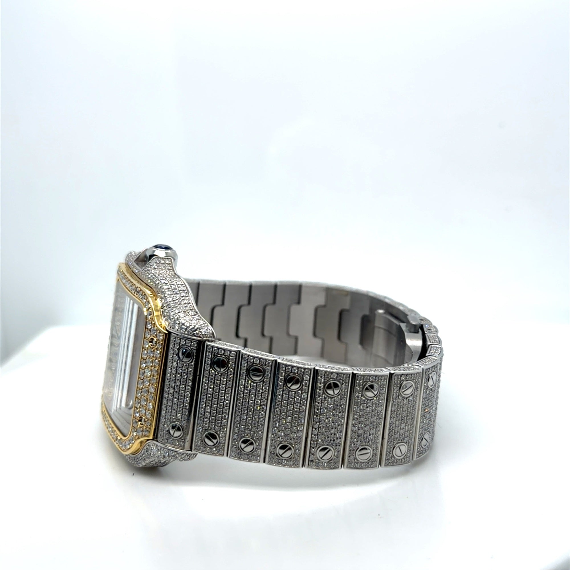 Cartier Santos 40mm Diamond Iced Out Automatic Watch WSSA0018 Box Papers (view 8)