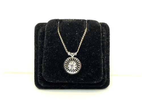 14k White Gold Diamond Solitaire Pendant Necklace 0.15 ct G I1 16 in (view 2)