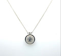 14k White Gold Diamond Solitaire Pendant Necklace 0.15 ct G I1 16 in