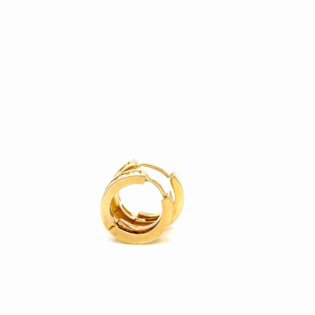 14K Yellow Gold Diamond Huggie Hoop Earrings 0.96 ctw I/SI2 (view 3)